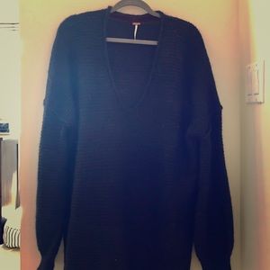 Free People Oversized, Bell Sleeve V-Neck Sweater